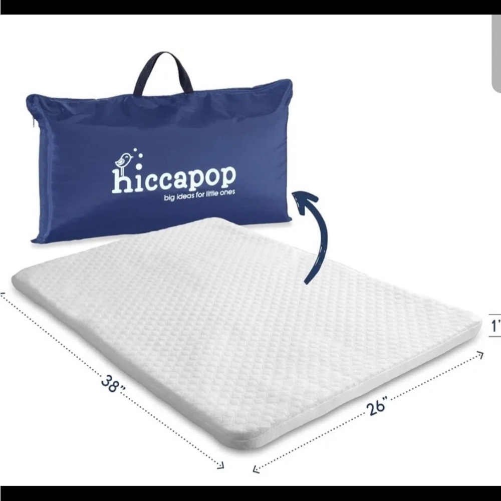 Hiccapop Mattress For Pack-n-Play Washable 38 x 26 x 1.5" Thick Topper no bag